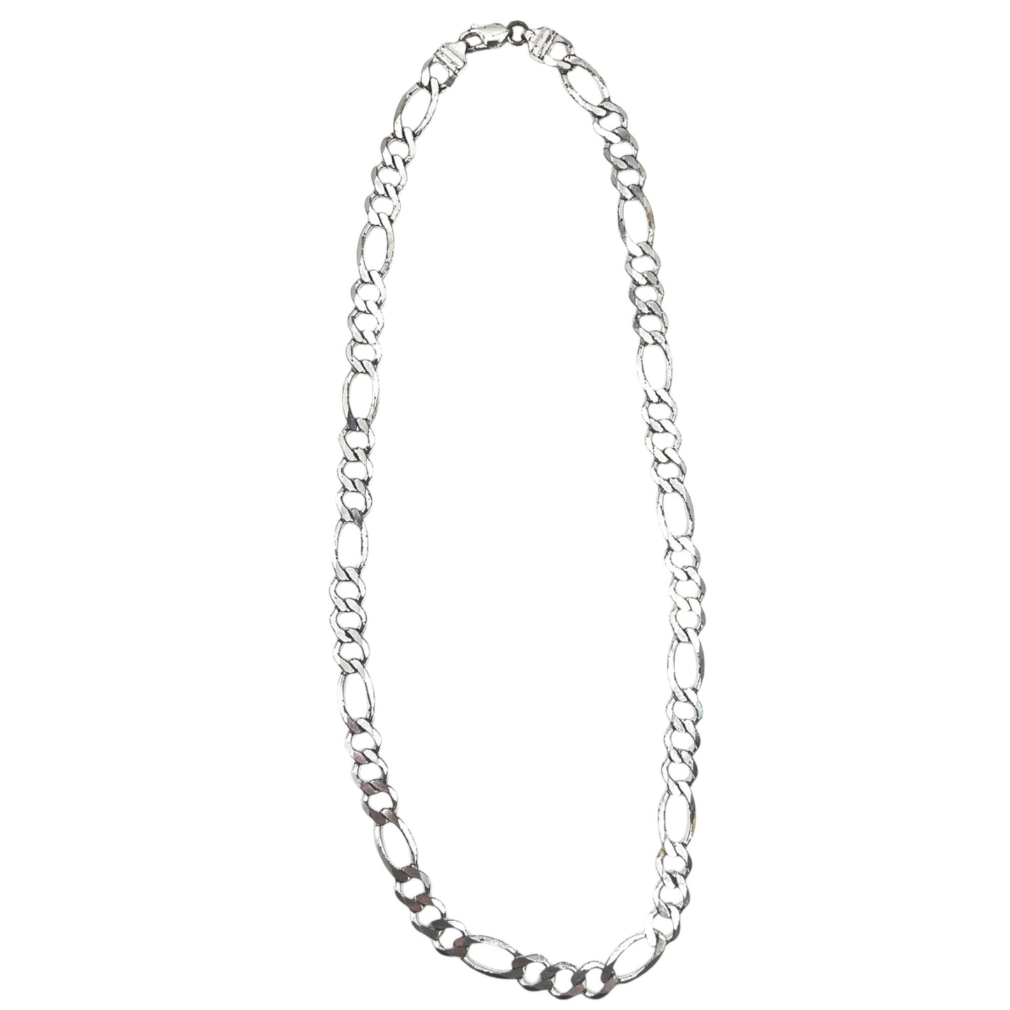 925 Italy IBB Sterling Silver Men's Figaro Chain Necklace 20 Inch 8mm Classic