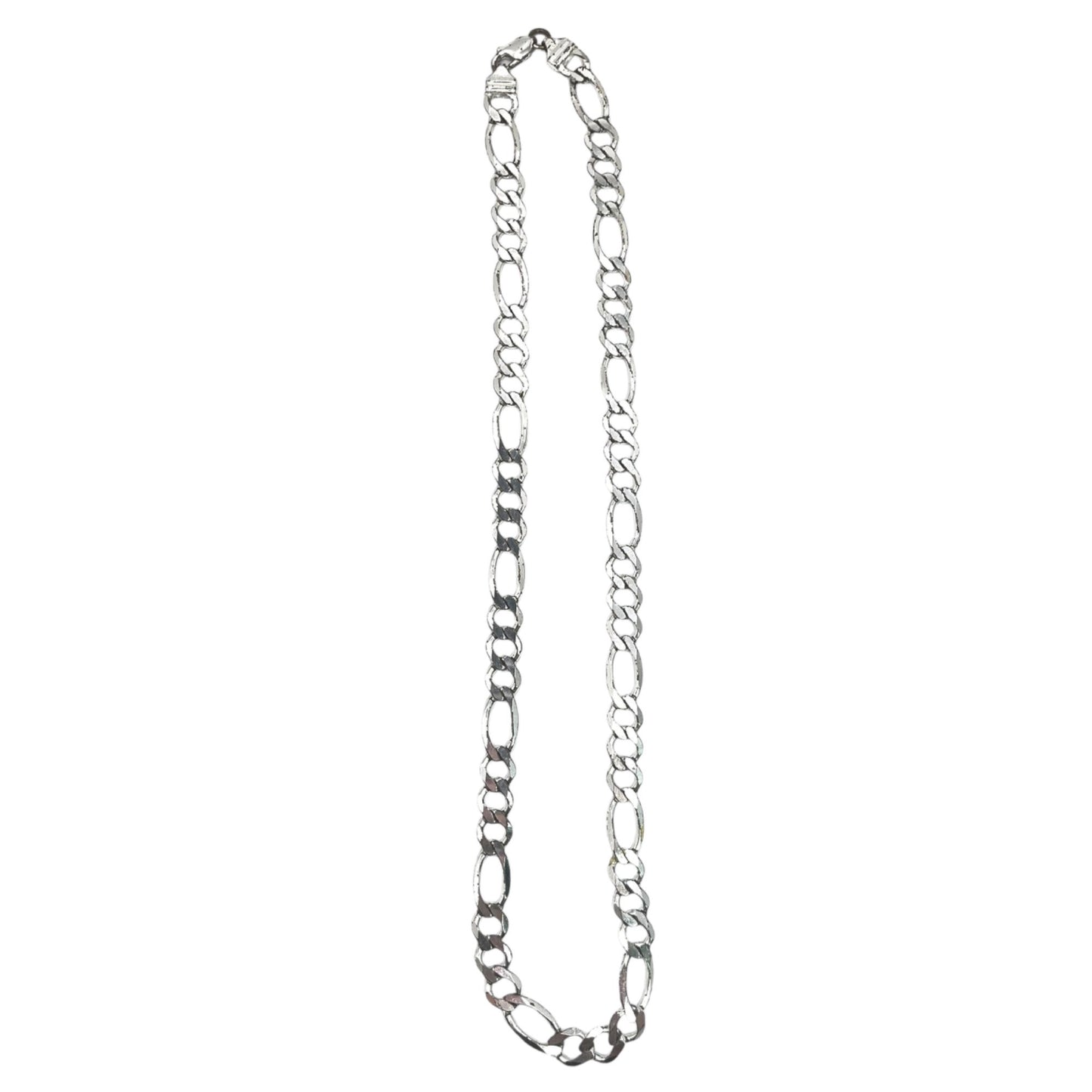 925 Italy IBB Sterling Silver Men's Figaro Chain Necklace 20 Inch 8mm Classic