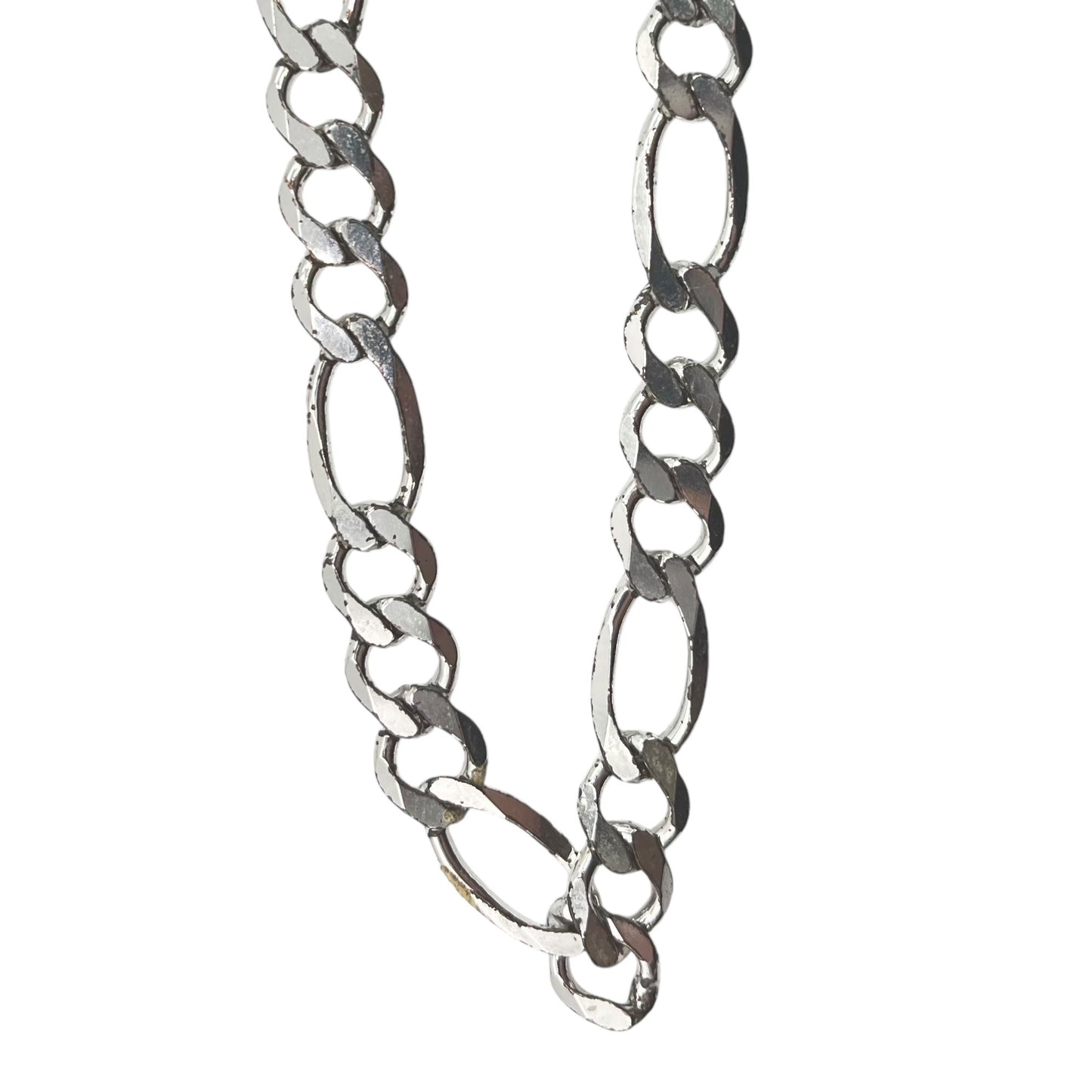 925 Italy IBB Sterling Silver Men's Figaro Chain Necklace 20 Inch 8mm Classic