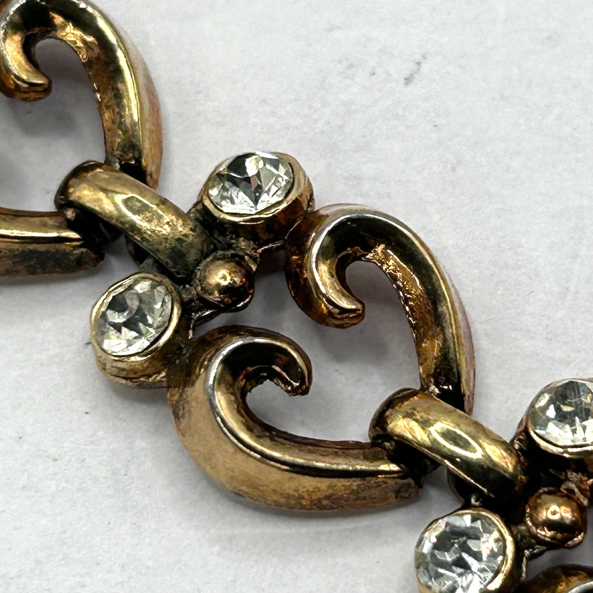 Crown Trifari 1950s Diamante Queen of Hearts Necklace & Bracelet Set