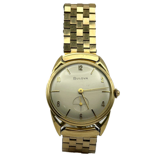 Bulova Vintage 10k Rolled Gold Plate Men's Watch L8 C753054 17 Jewels - WORKING