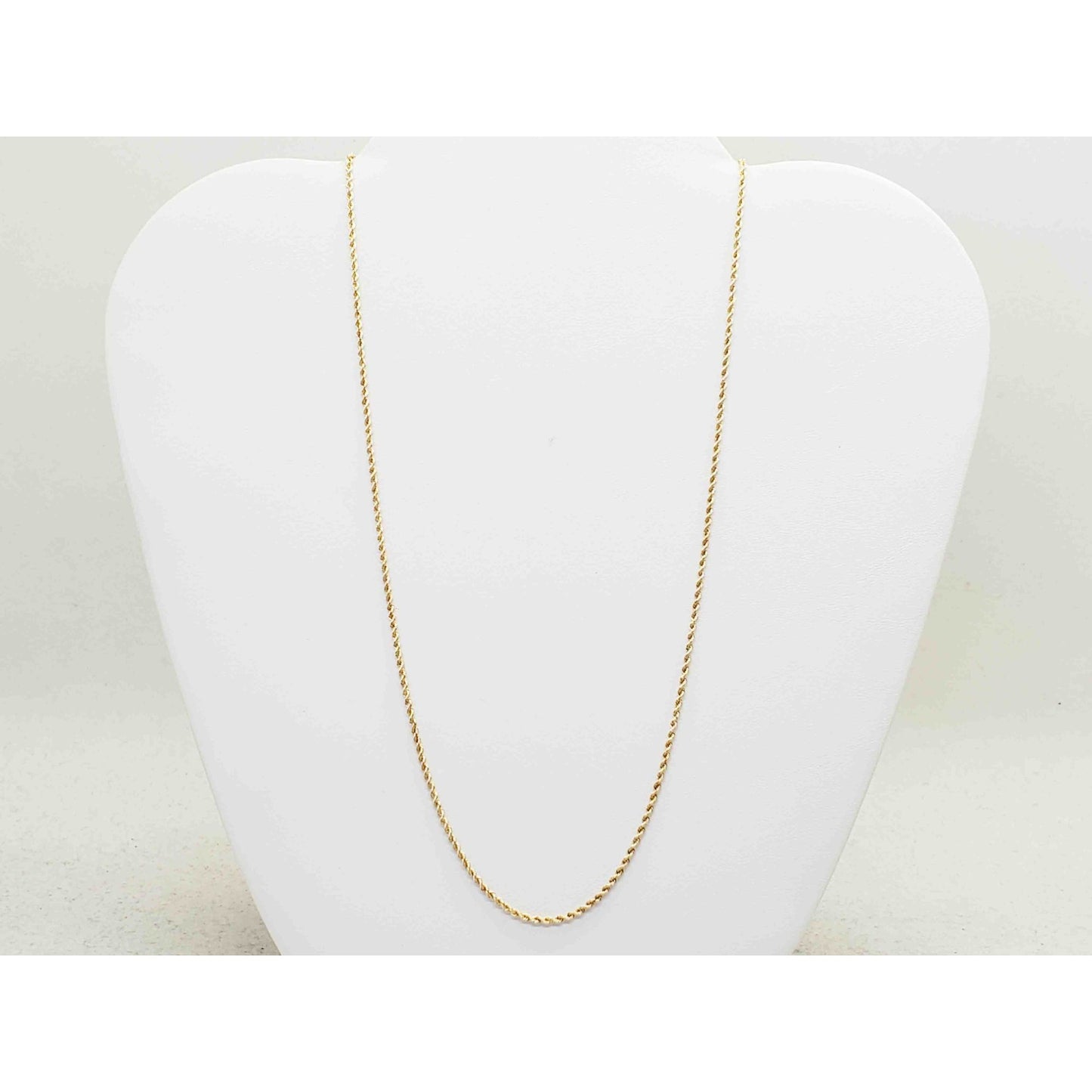 1.6mm Wide Rope Chain Necklace 14k Gold 18" Long