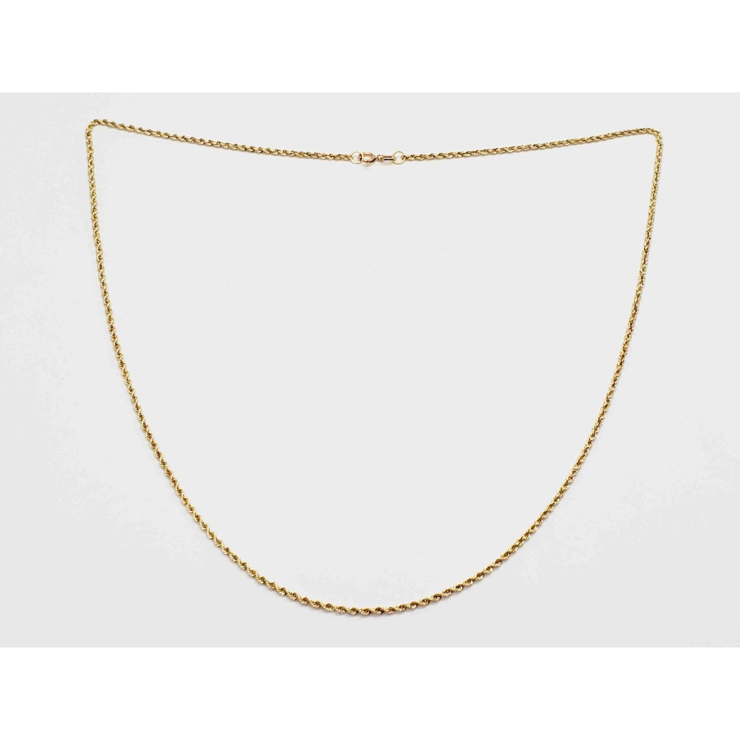 1.6mm Wide Rope Chain Necklace 14k Gold 18" Long