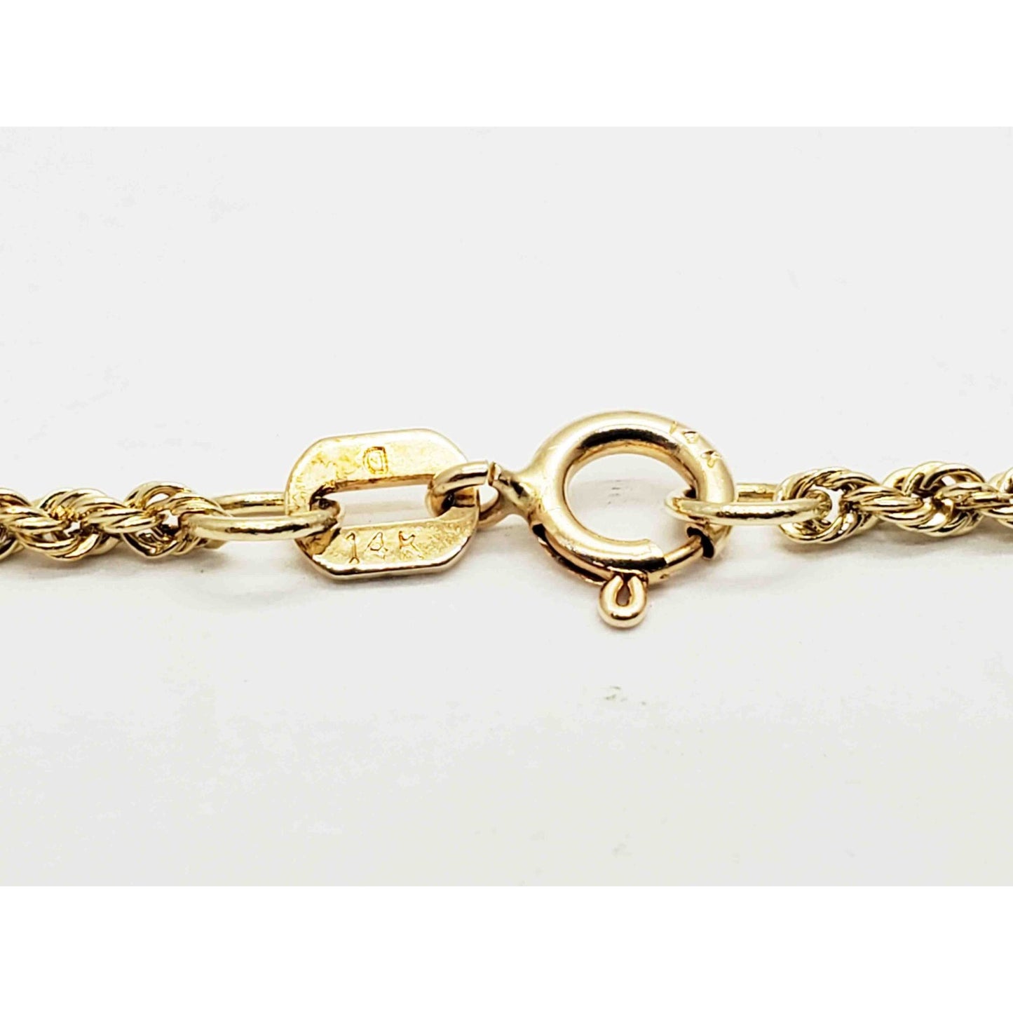 1.6mm Wide Rope Chain Necklace 14k Gold 18" Long