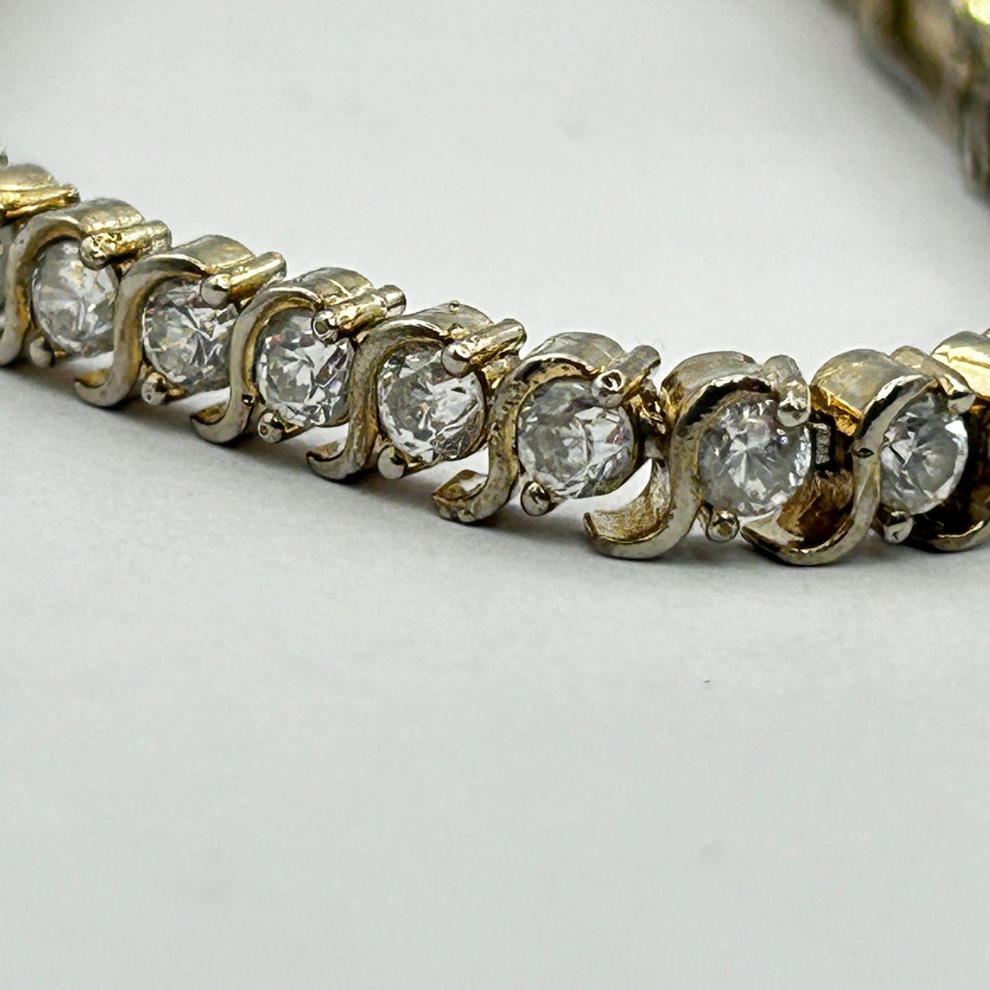 Cubic Zirconia CZ Sterling Silver 7" Tennis Bracelet - 46 Stones