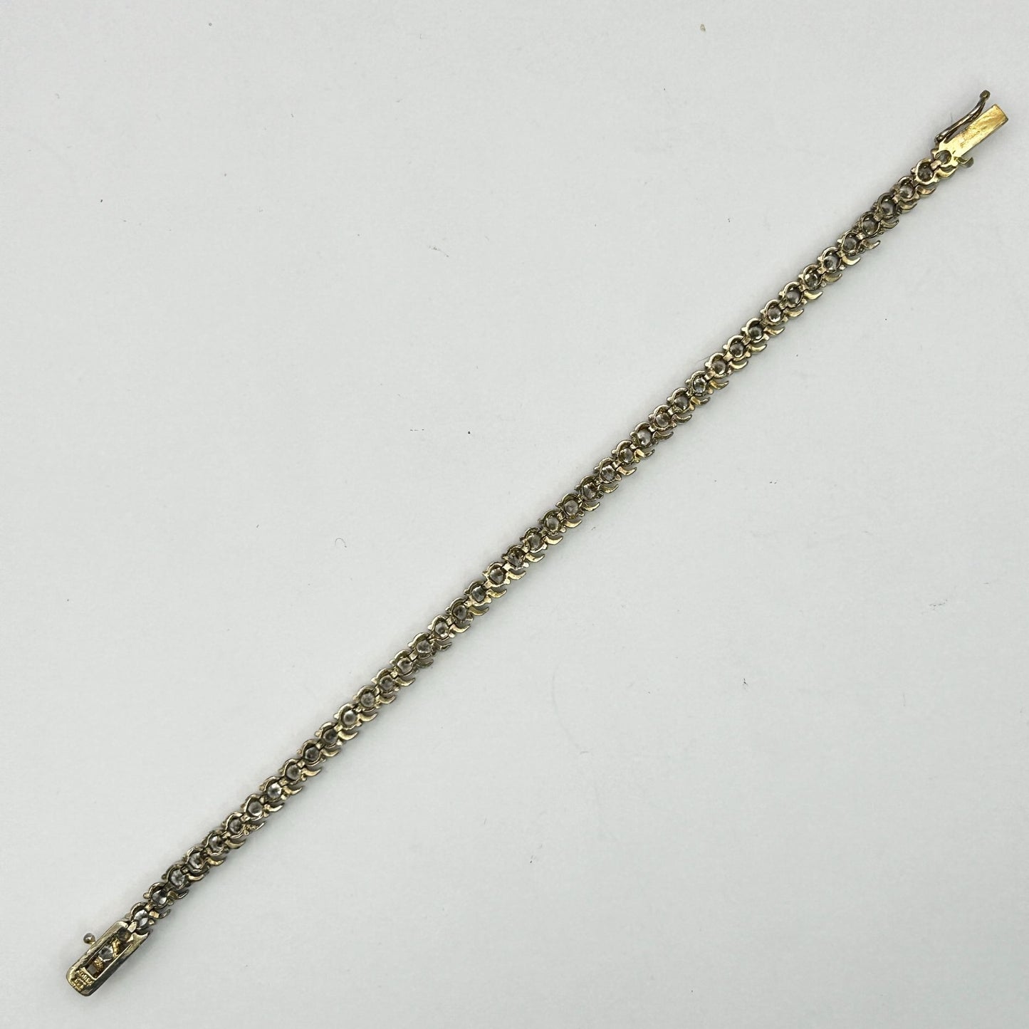 Cubic Zirconia CZ Sterling Silver 7" Tennis Bracelet - 46 Stones