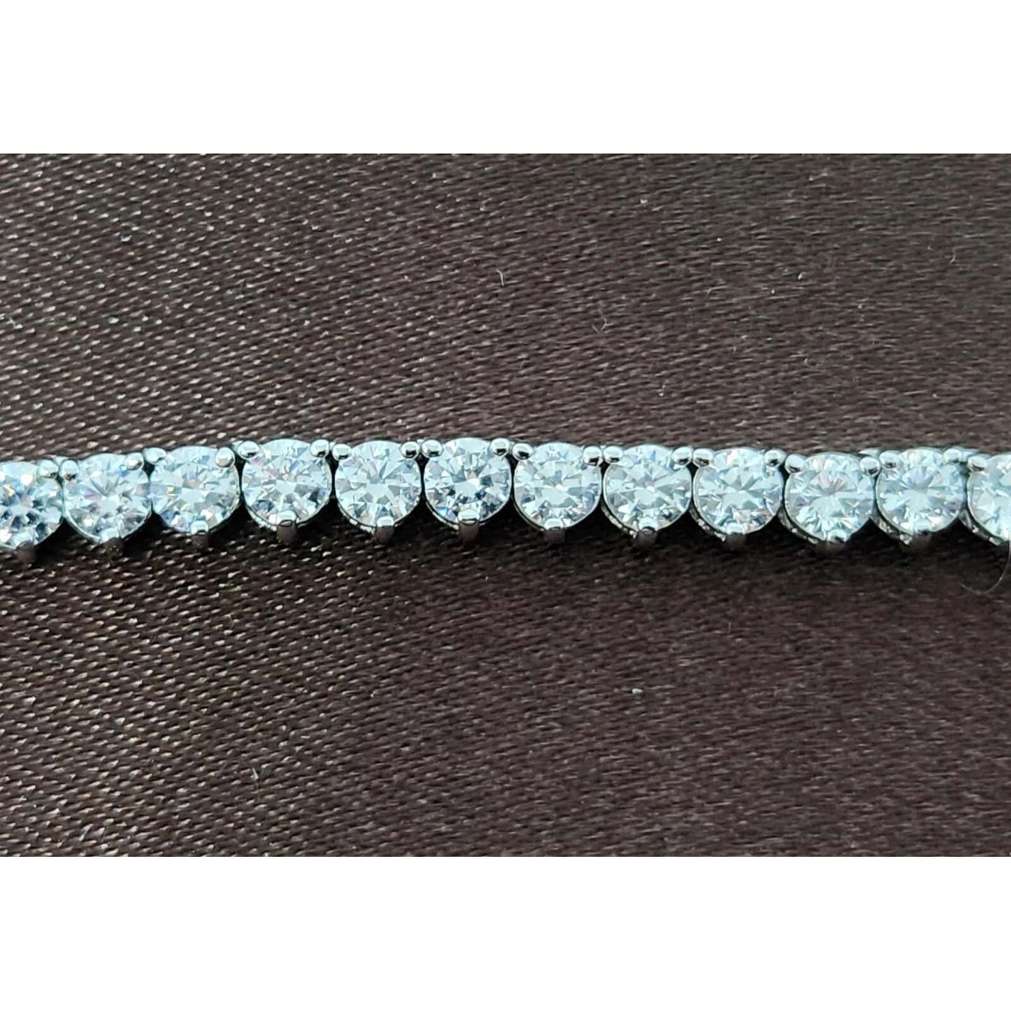 CZ Sterling Silver Rhodium Plated Tennis Necklace 18" Long 3.5mm Wide