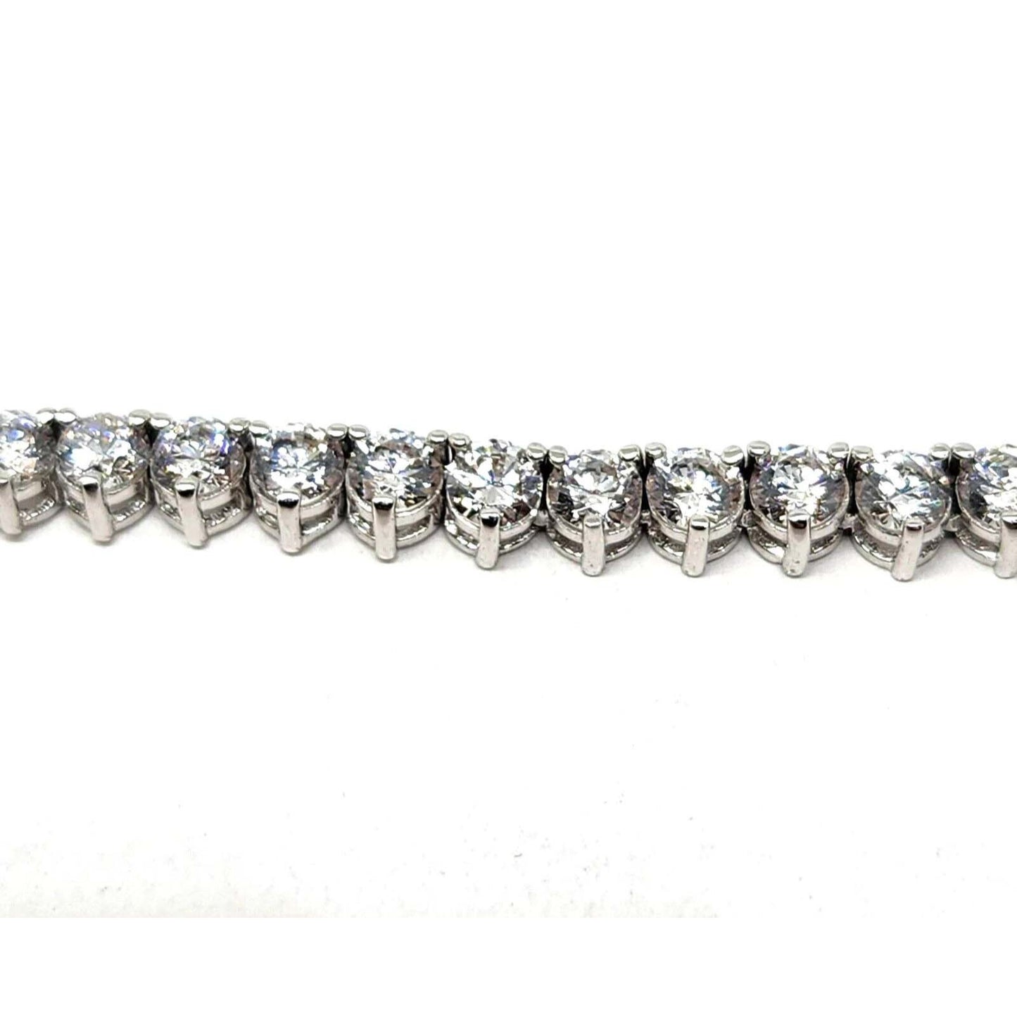 CZ Sterling Silver Rhodium Plated Tennis Necklace 18" Long 3.5mm Wide