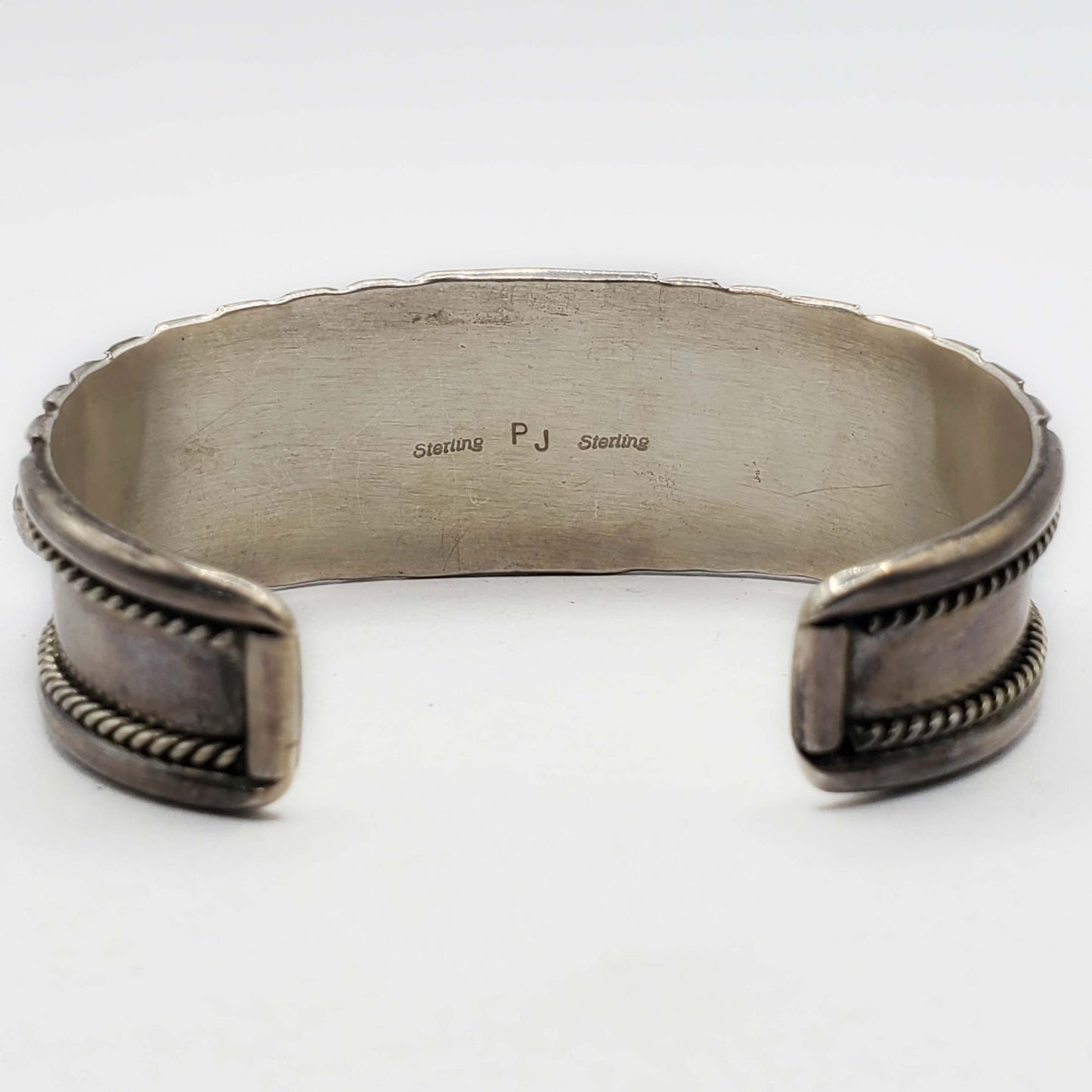 Peter Johnson Navajo Turquoise Station Cuff Bracelet Sterling Silver
