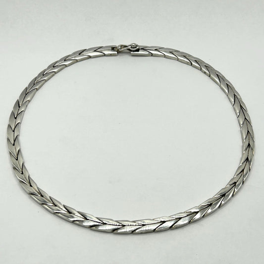 925 Sterling Silver Vintage Mexico Arrow Link 16.5" Necklace 68g