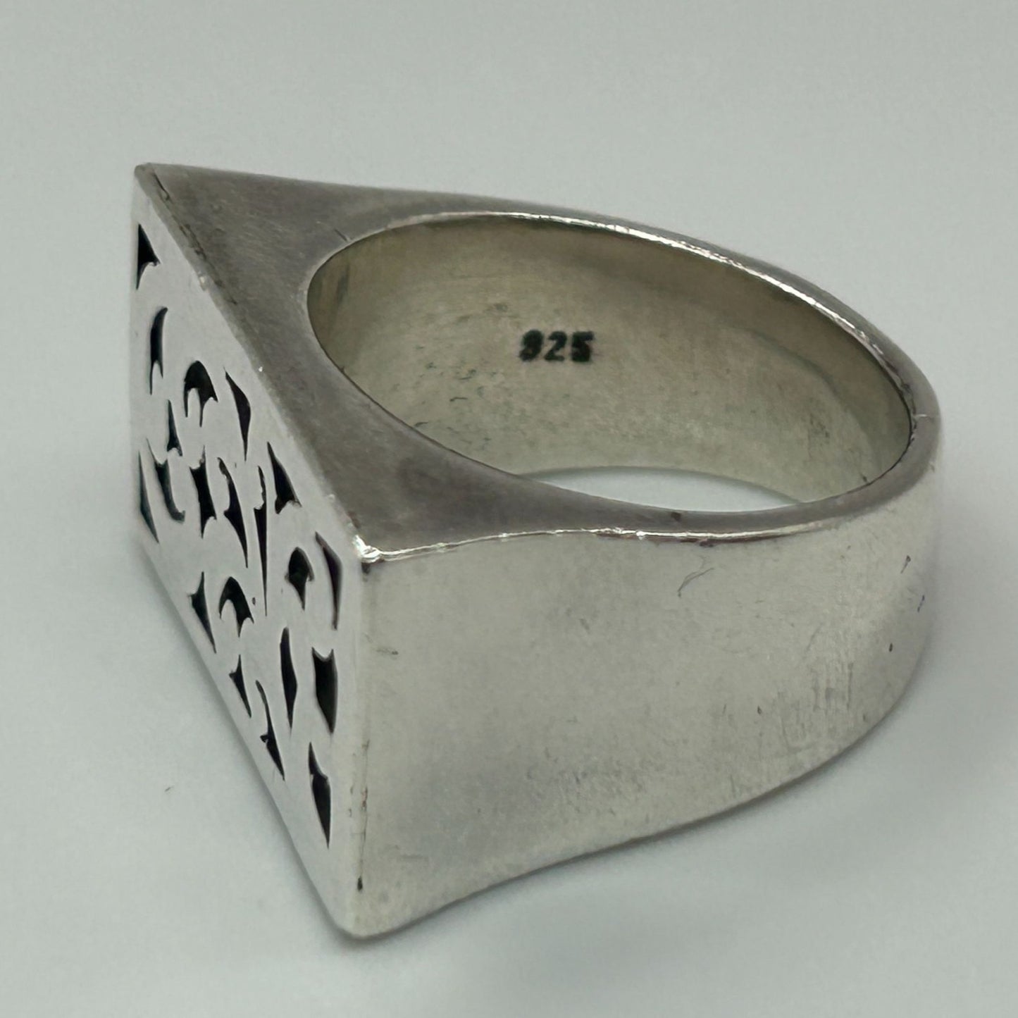 Lois Hill Scrolled Sterling Silver Chunky Ring Size 7.5
