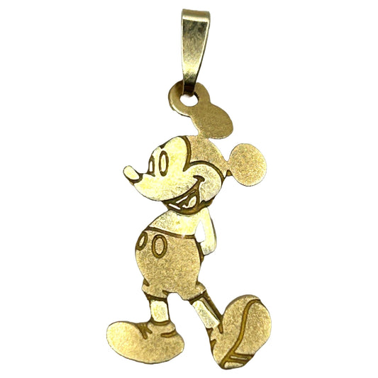 Disney 14k Yellow Gold Mickey Mouse Necklace Pendant Charm