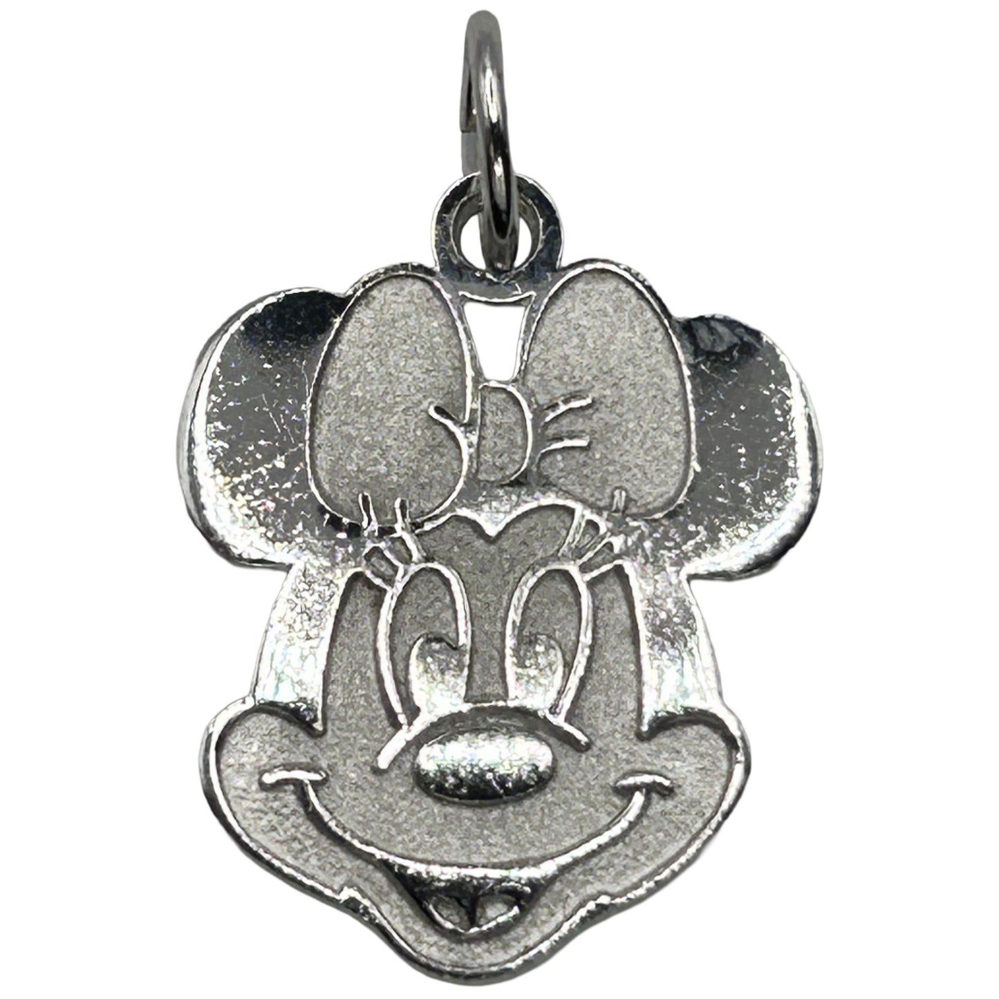 Vintage 925 Sterling Silver Walt Disney Minnie Mouse Face Charm Pendant