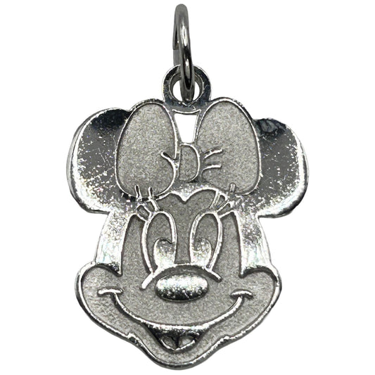Vintage 925 Sterling Silver Walt Disney Minnie Mouse Face Charm Pendant