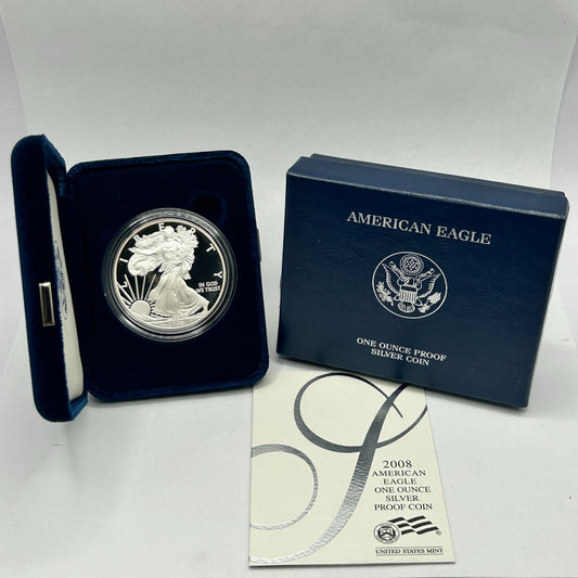 2008-W Westpoint Proof Silver American Eagle Dollar Coin OGP & COA