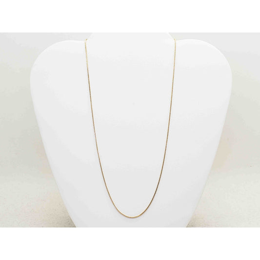Thin Foxtail Chain Necklace 14k Gold 18" Long