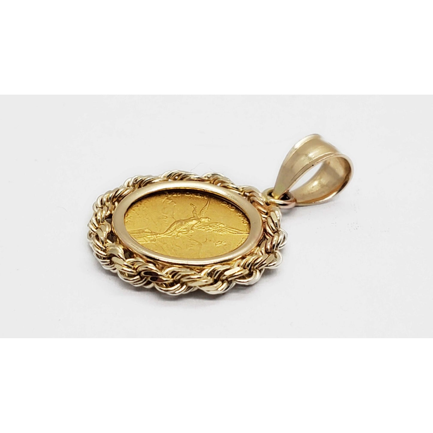 1/20 Troy Oz .9999 Fine Gold Libertad Coin in 14k Gold Bezel Pendant