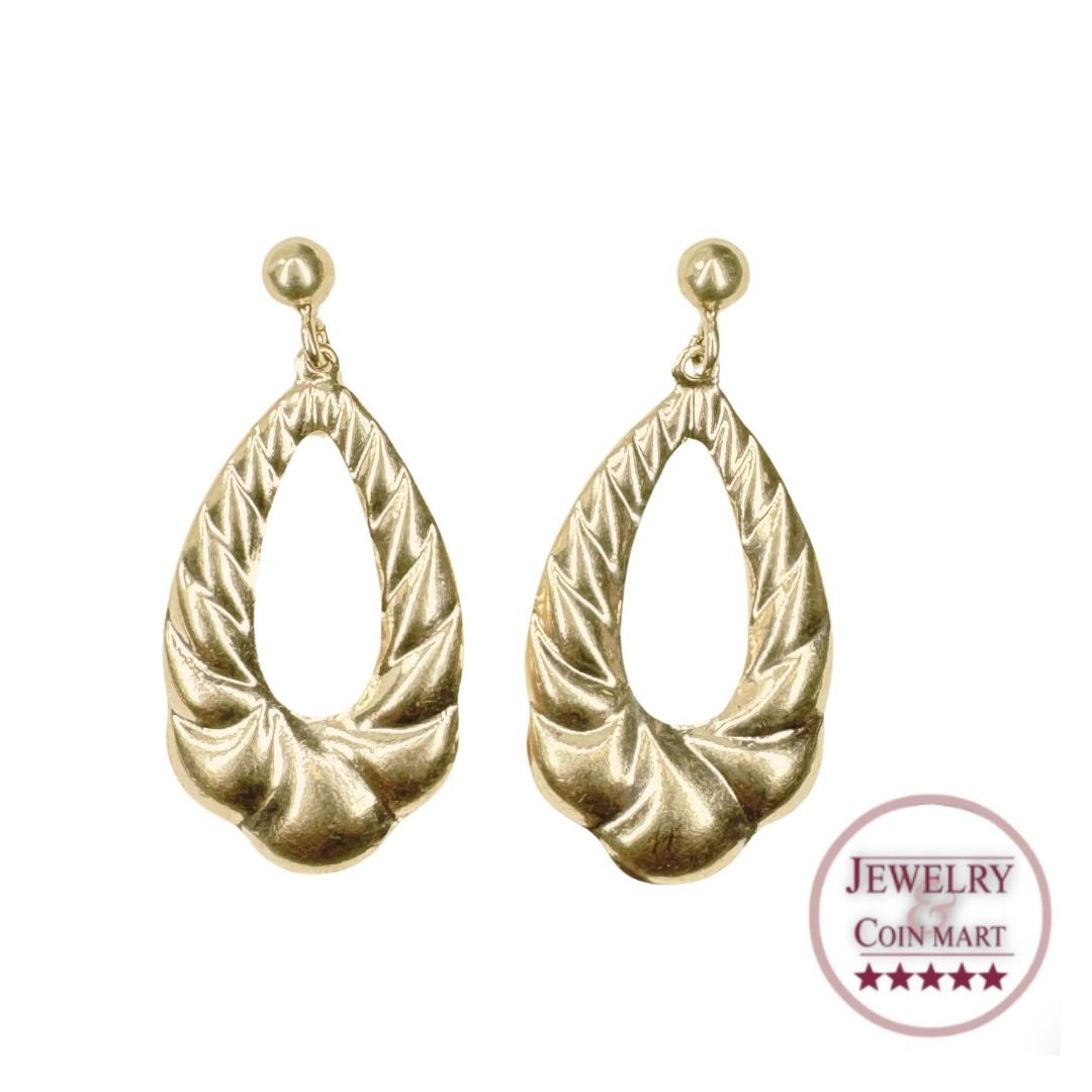 14k Gold Lightweight Flat Hoop Earrings