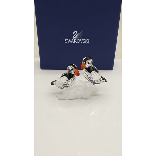 Swarovski Crystal #0261643 "Puffins" Birds with Original Box & COA