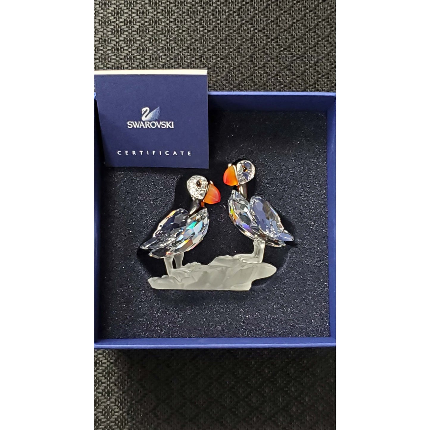 Swarovski Crystal #0261643 "Puffins" Birds with Original Box & COA