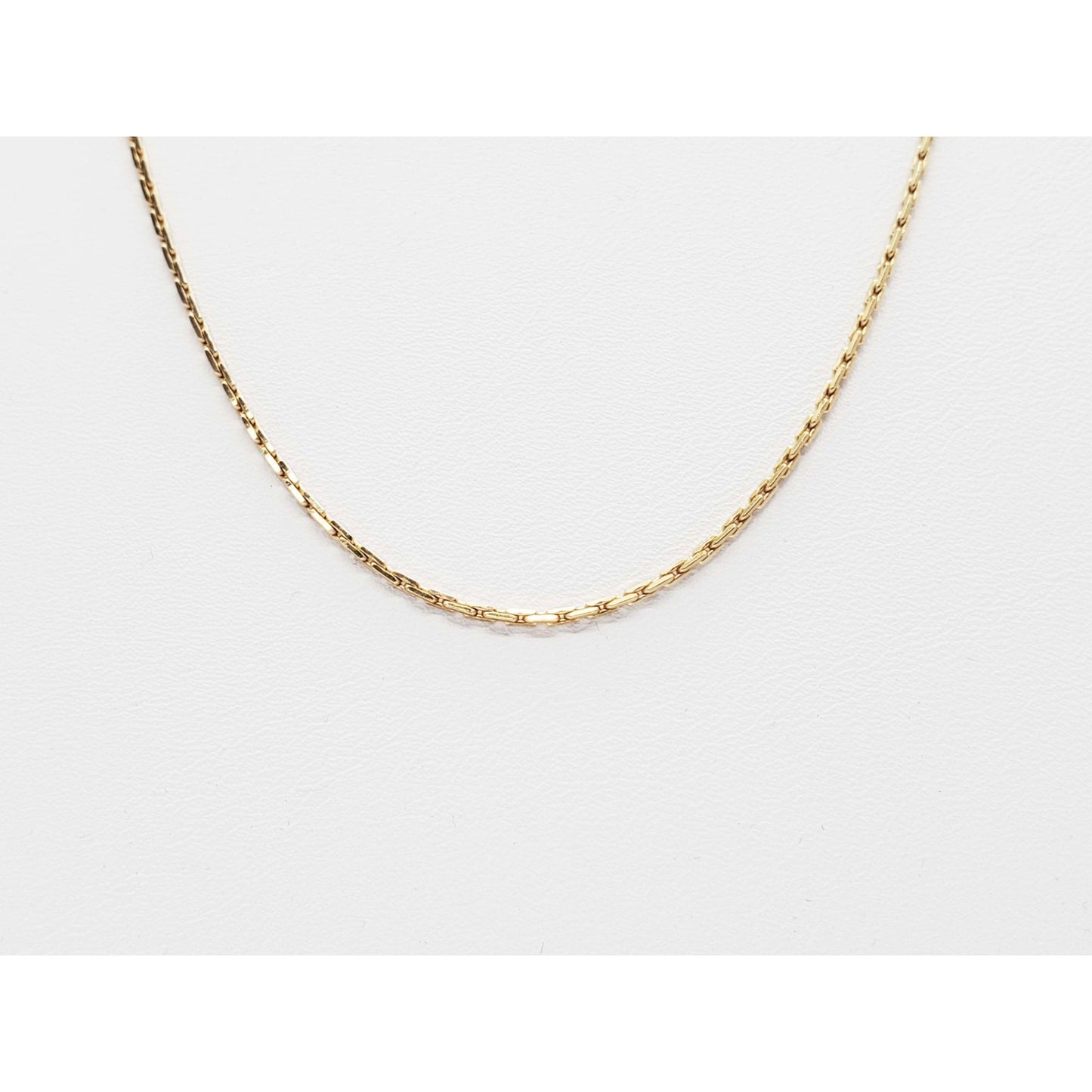 Thin Italian Boston Style Link Chain Necklace 18k Gold 21" Long