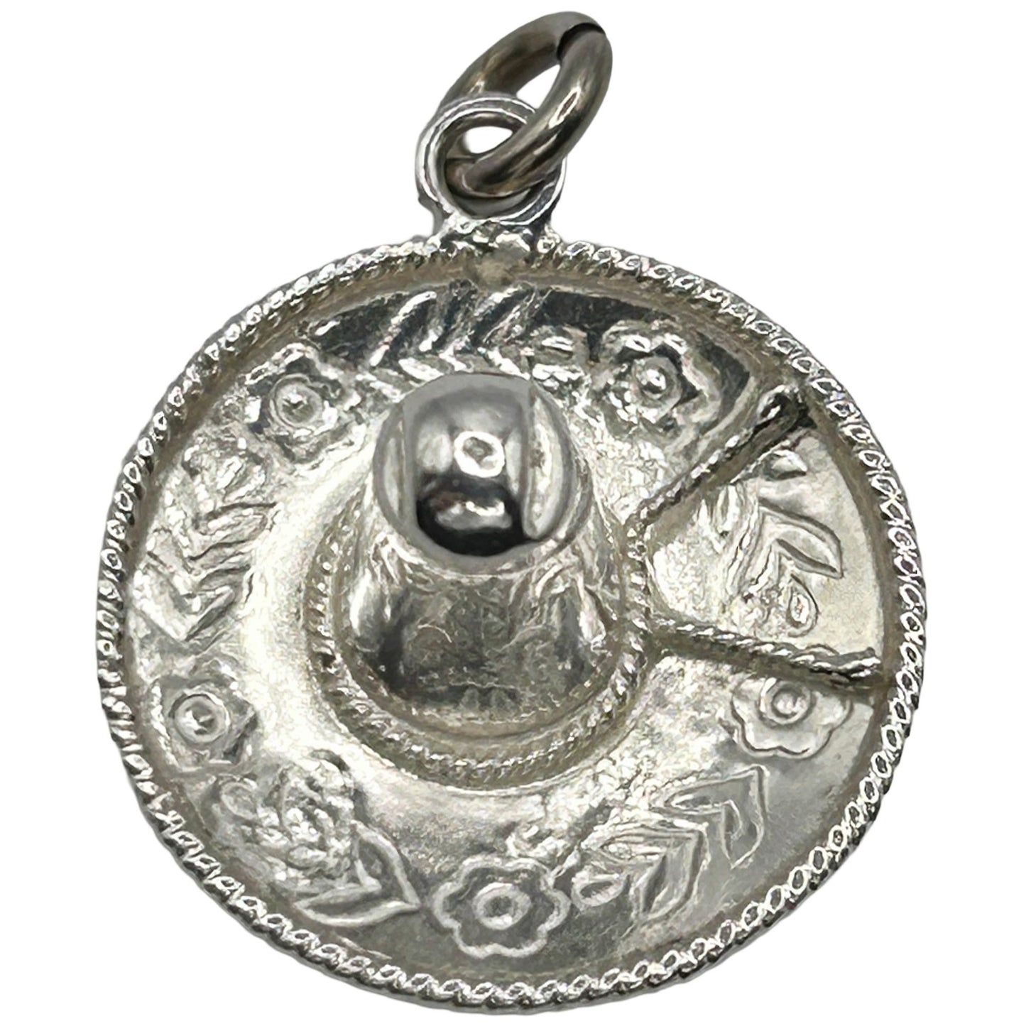 Vintage 925 Sterling Silver Mexican Sombrero Hat Charm/Pendant