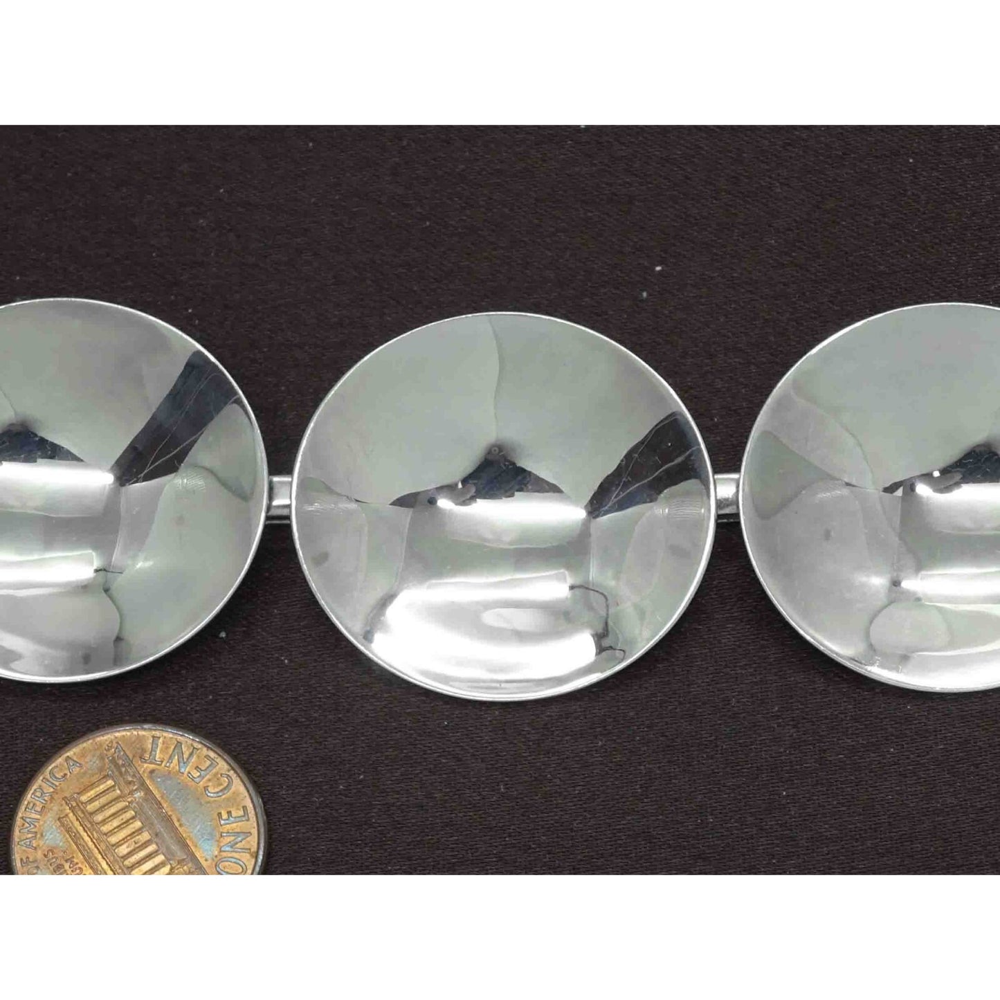 Robert Lee Morris RLM Designer Concave Disc Link Toggle Bracelet Sterling Silver