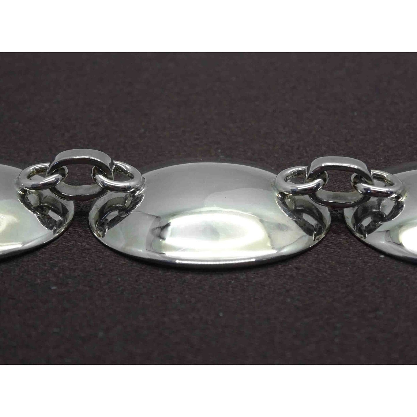 Robert Lee Morris RLM Designer Concave Disc Link Toggle Bracelet Sterling Silver