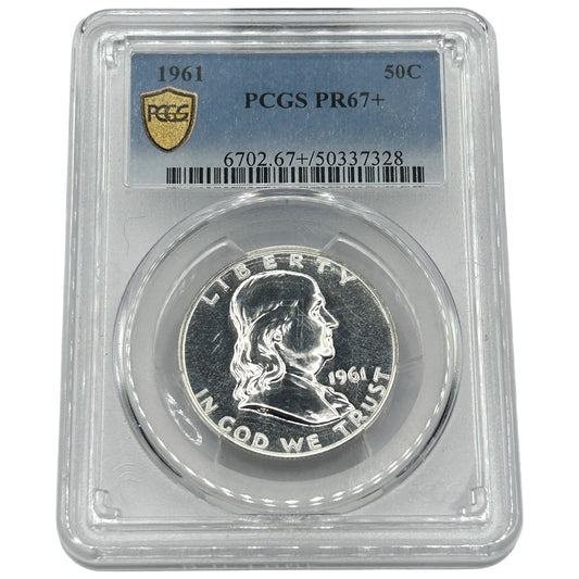 1961 PCGS PR67+ Choice Proof Franklin Half Dollar 50C PCGS Gold Shield