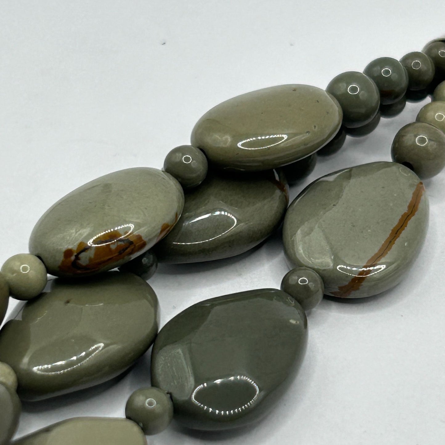 Jay King Triple Strand Leopard Ocean Jasper 18" Necklace 925 Sterling Clasp