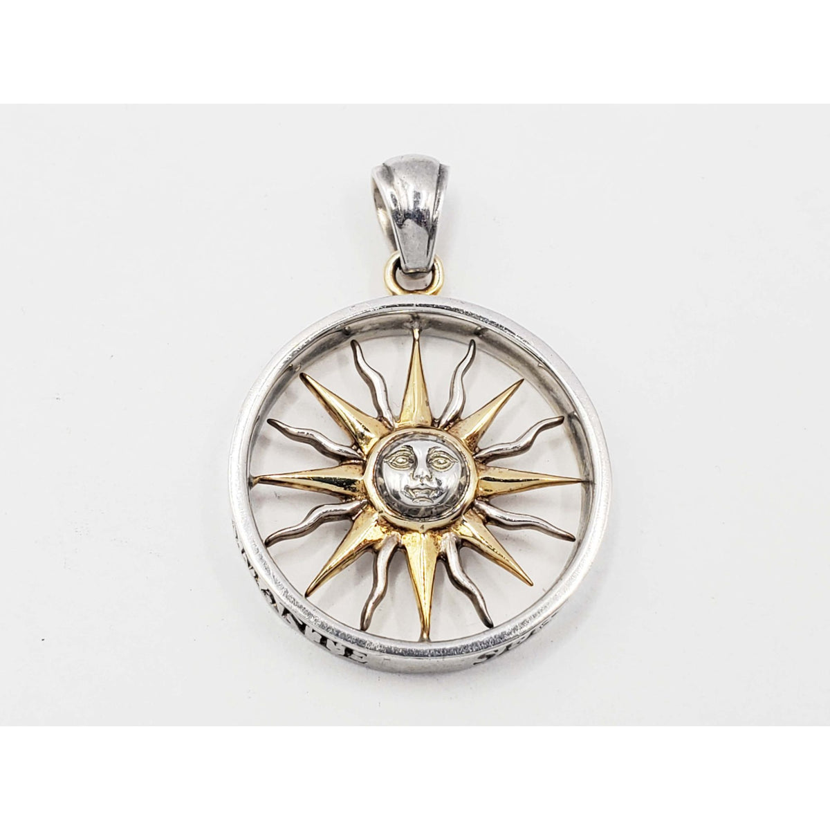 Sergio Bustamante Sun Star Wheel Pendant Two-Tone Sterling Silver