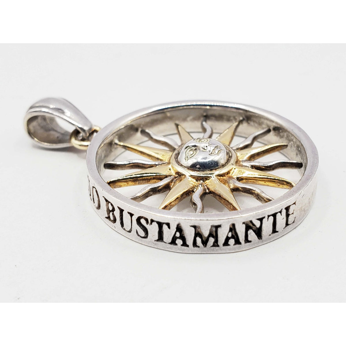 Sergio Bustamante Sun Star Wheel Pendant Two-Tone Sterling Silver