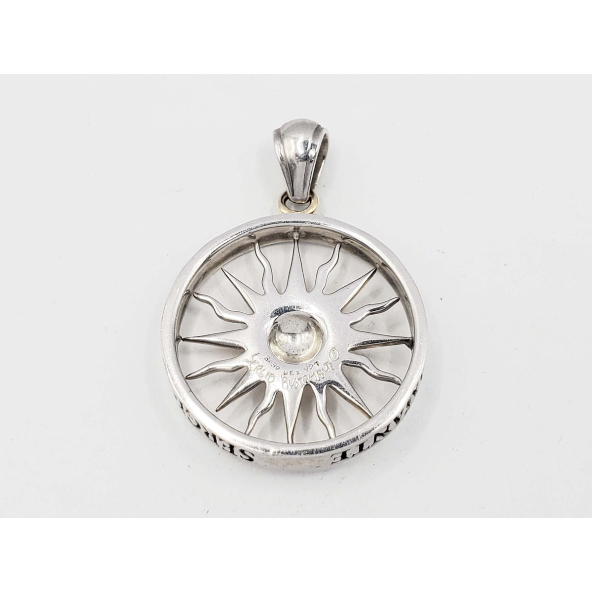 Sergio Bustamante Sun Star Wheel Pendant Two-Tone Sterling Silver