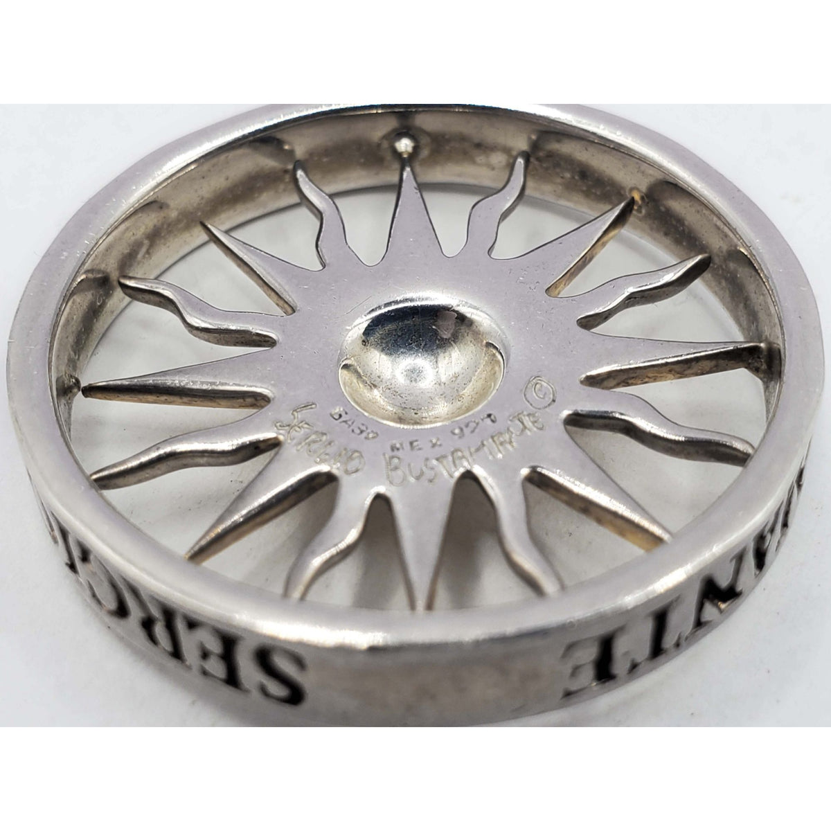 Sergio Bustamante Sun Star Wheel Pendant Two-Tone Sterling Silver