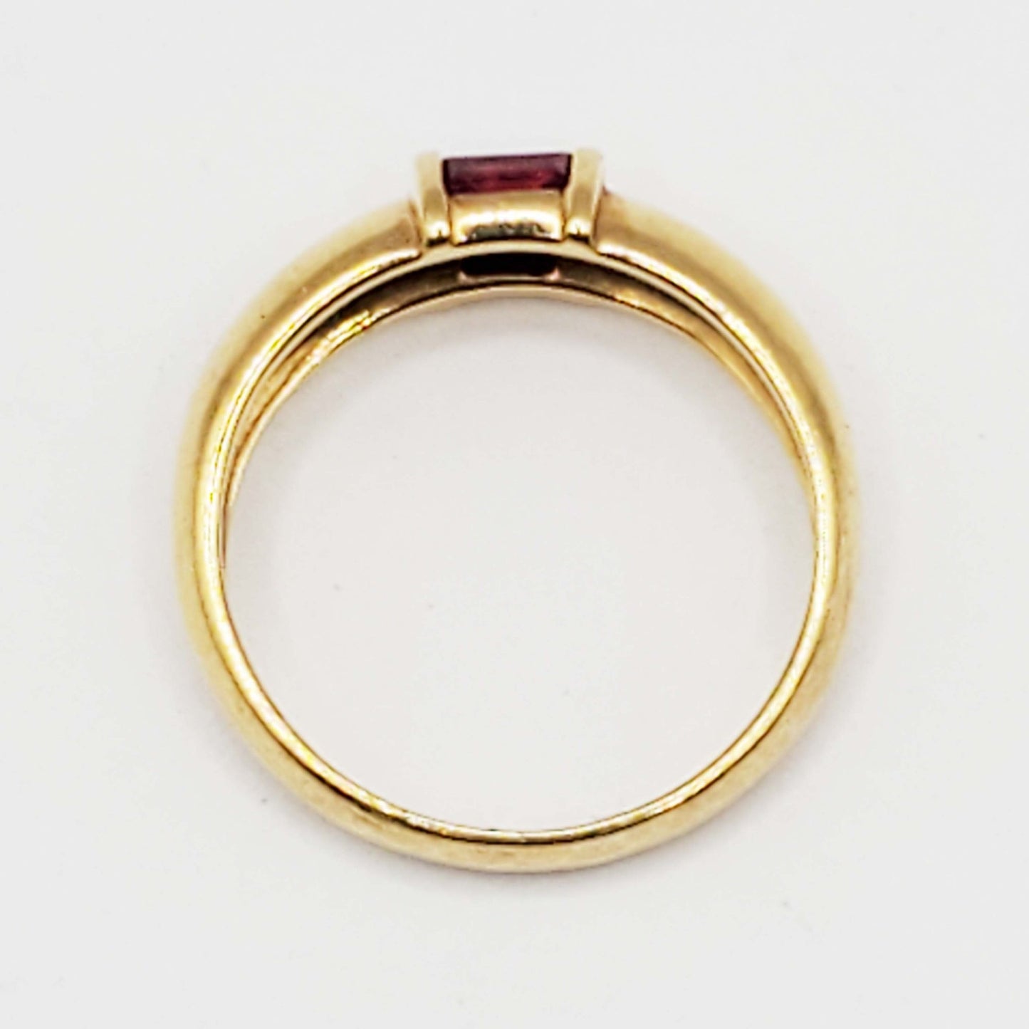 Tiffany & Co 3-Stone Baguette Ruby Ring 18k Gold Size 6.5