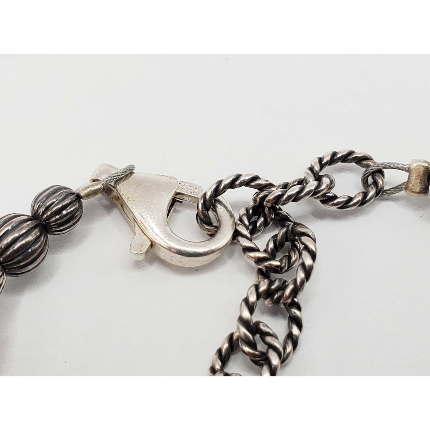 Vintage Carolyn Pollack Navajo Pearl Squash Blossom Necklace Sterling Silver