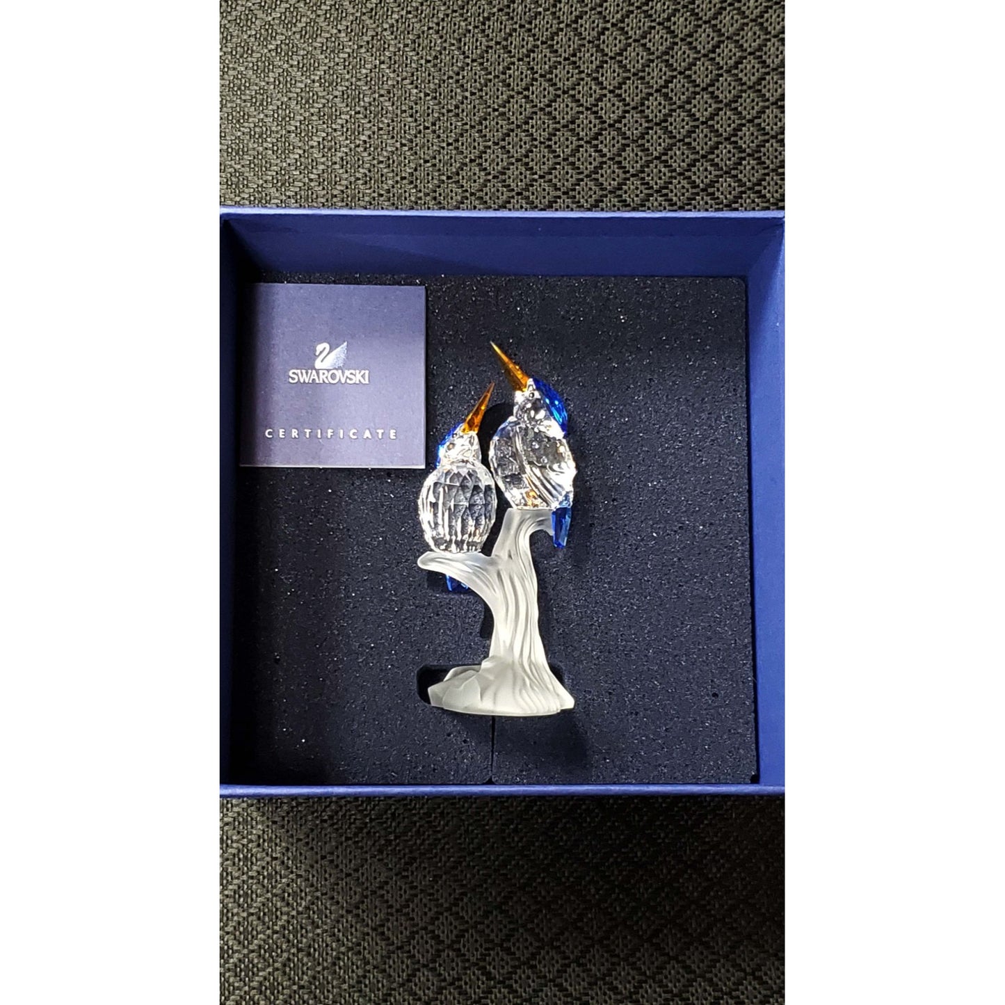 Swarovski Crystal #0623323 "Malachite Kingfisher" Birds with Original Box & COA