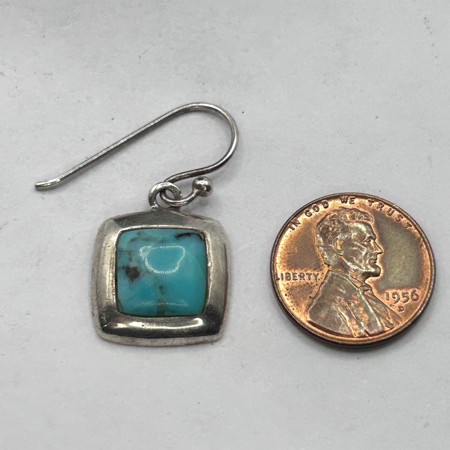 Barse 925 Sterling Silver Turquoise Necklace Pendant & Drop Earrings Set