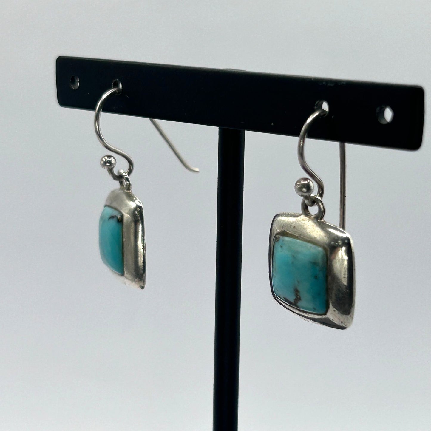 Barse 925 Sterling Silver Turquoise Necklace Pendant & Drop Earrings Set