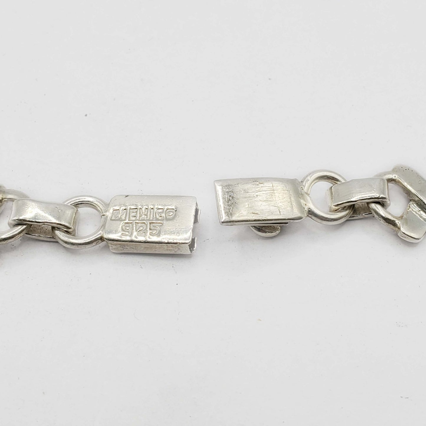 Antique Taxco Mexico 11mm Interwoven Style Chain Necklace Sterling Silver 20"