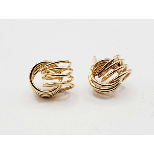 8.5mm Knot Loop Stud Earrings 14k Gold