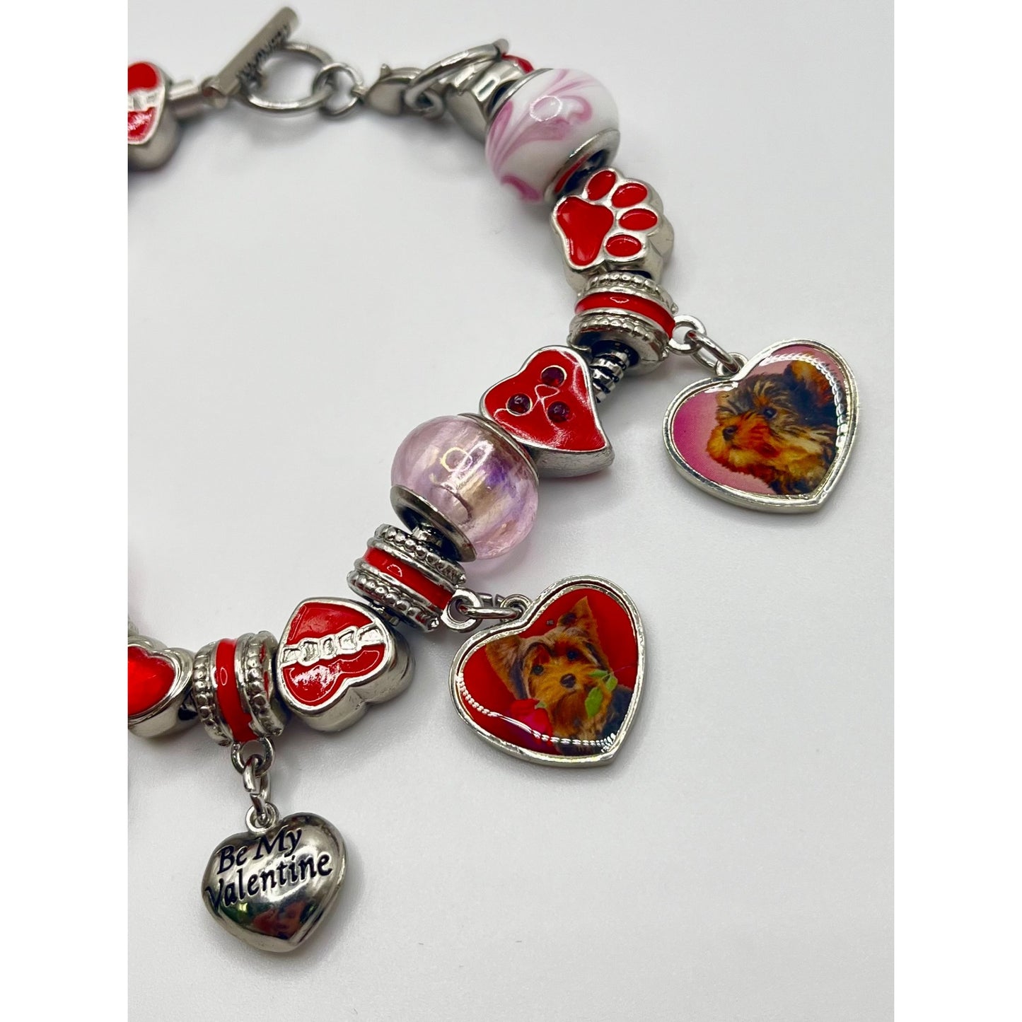 Willabee & Ward Yorkie Dog Lover Charm Bracelet February Base Metal Valentines