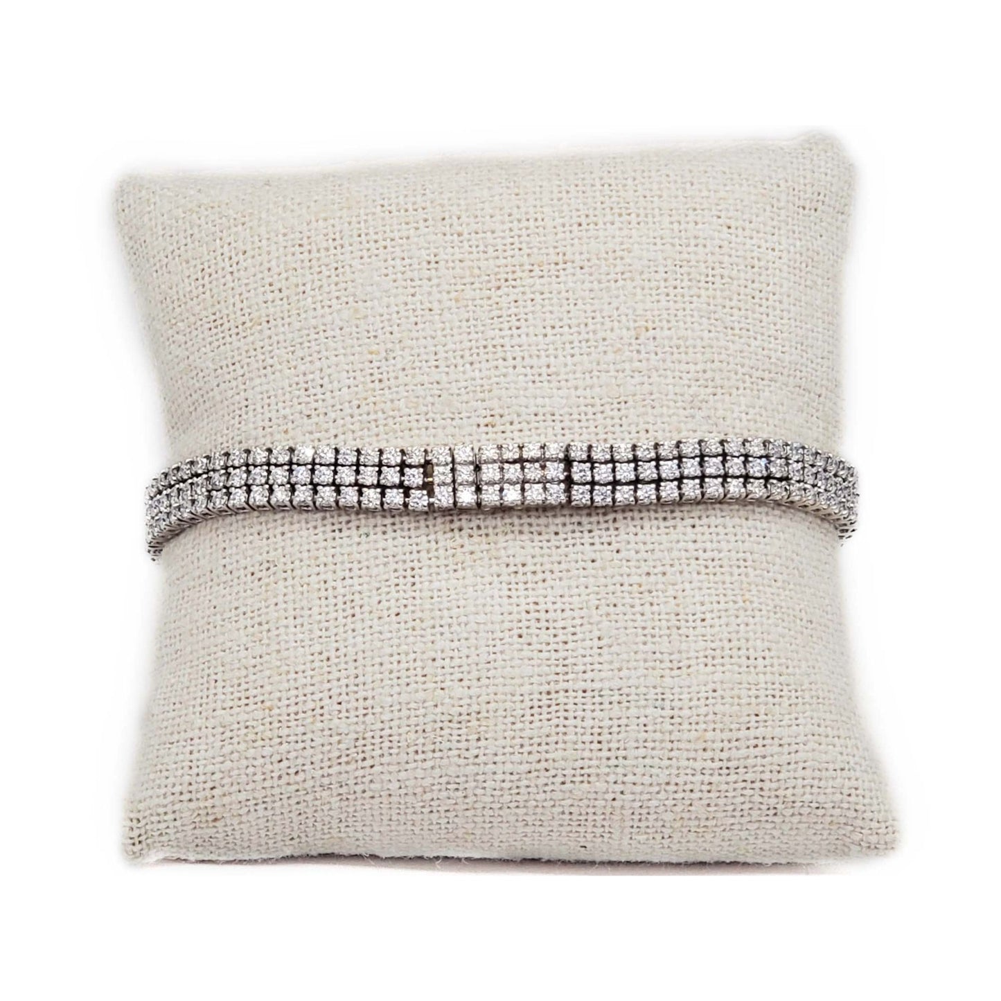 Hearts On Fire 6.93 ctw Natural Diamond Triple Strand Bracelet 18k White Gold