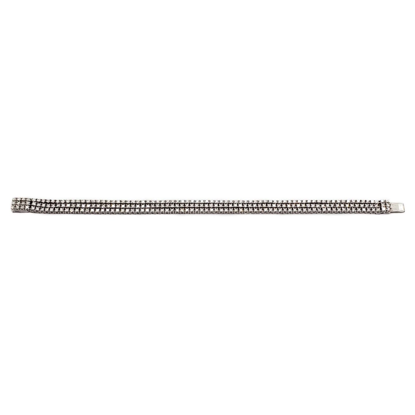Hearts On Fire 6.93 ctw Natural Diamond Triple Strand Bracelet 18k White Gold