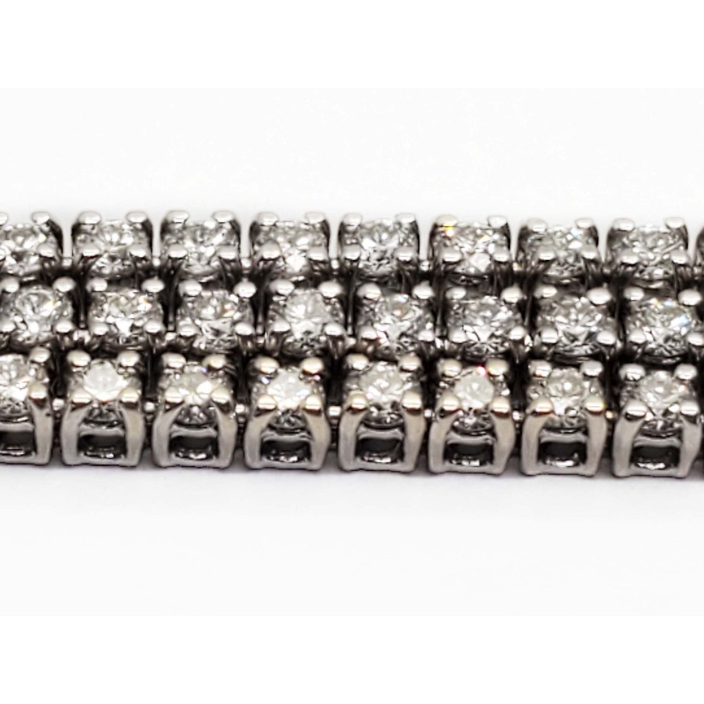 Hearts On Fire 6.93 ctw Natural Diamond Triple Strand Bracelet 18k White Gold