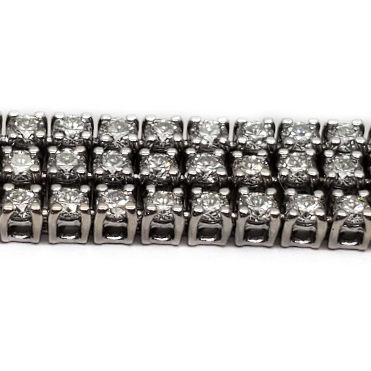 Hearts On Fire 6.93 ctw Natural Diamond Triple Strand Bracelet 18k White Gold