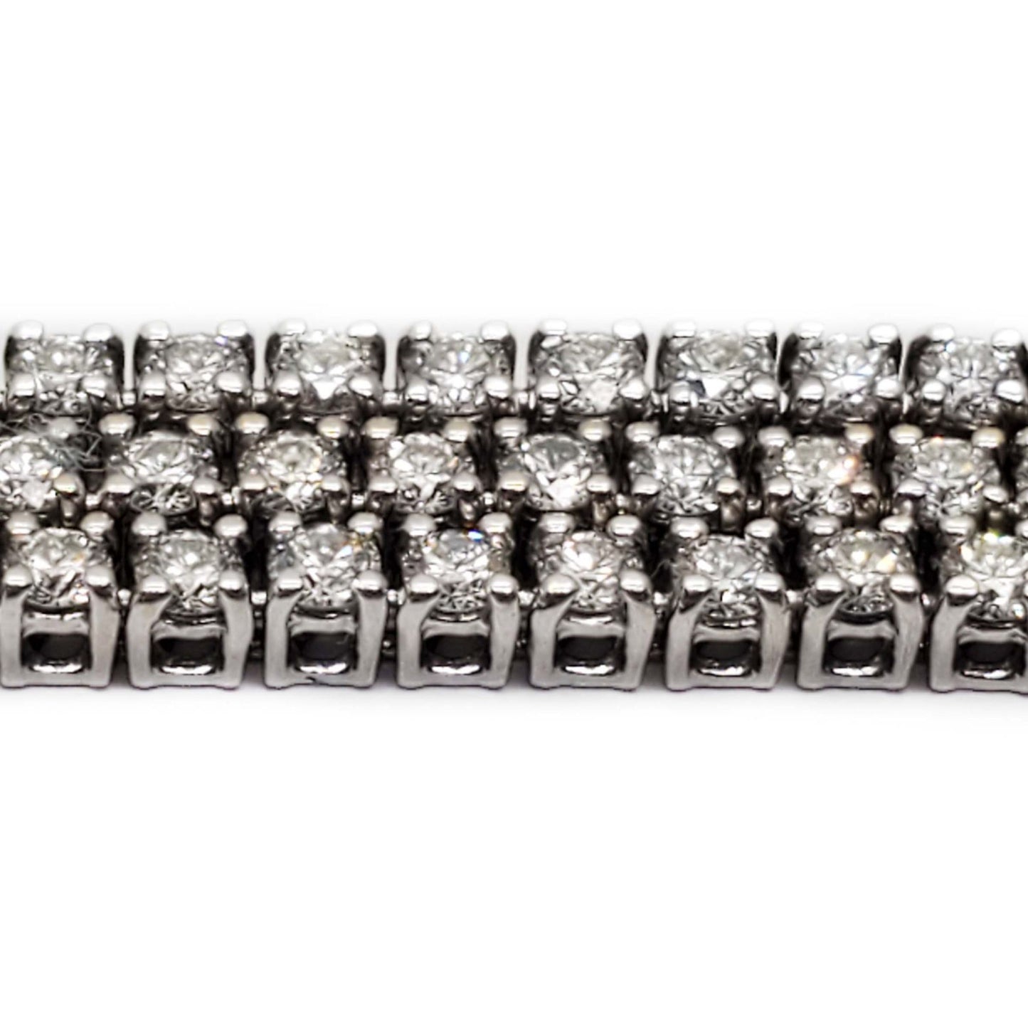 Hearts On Fire 6.93 ctw Natural Diamond Triple Strand Bracelet 18k White Gold
