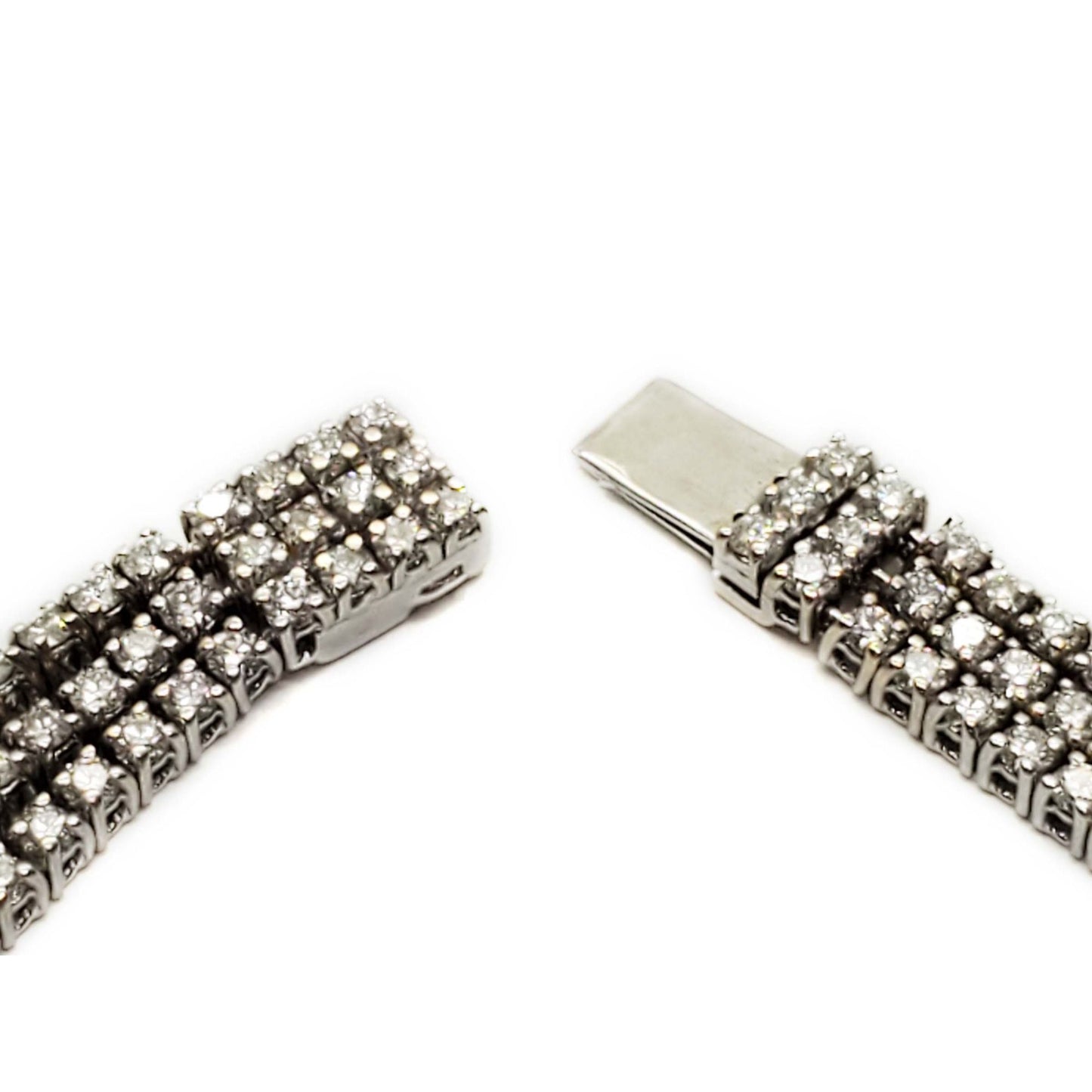 Hearts On Fire 6.93 ctw Natural Diamond Triple Strand Bracelet 18k White Gold