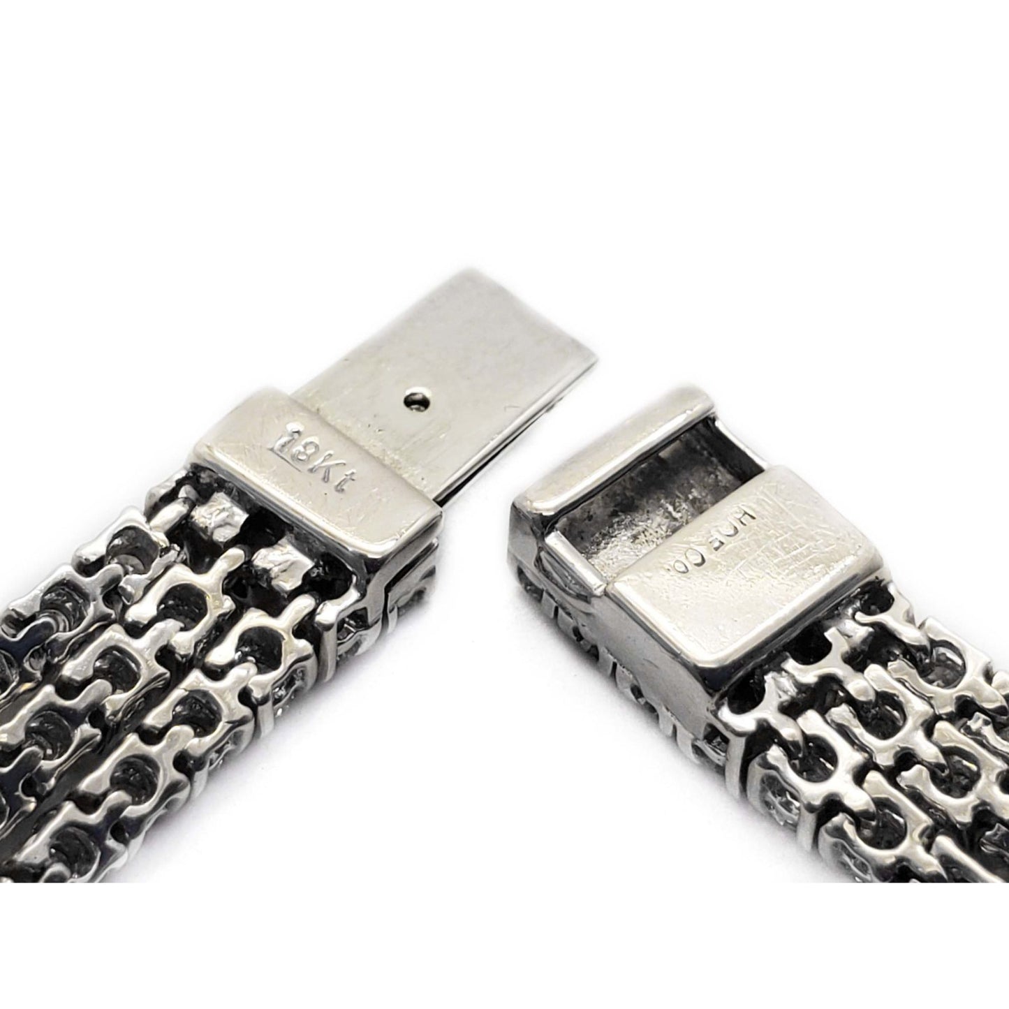 Hearts On Fire 6.93 ctw Natural Diamond Triple Strand Bracelet 18k White Gold