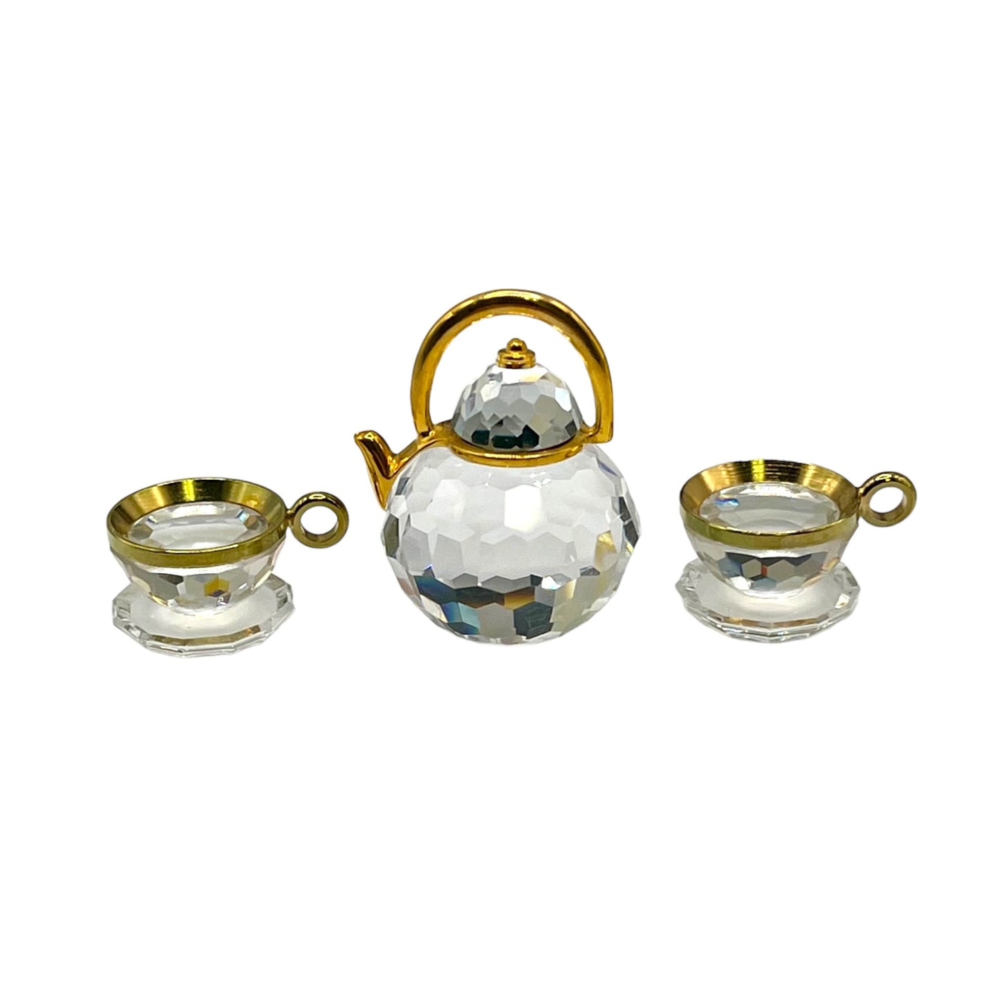 Vintage Swarovski Crystal Memories Classics Tea Set 174009 Gold Tone